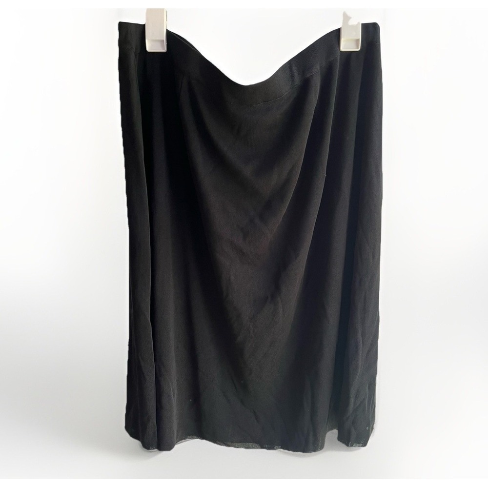 Exclusively Misook NWOT Plus 3X Black Acrylic Straight Knit 26" A-line Skirt